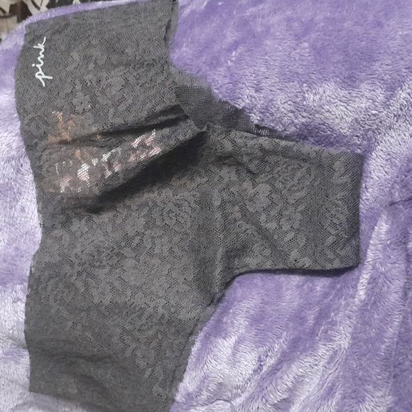 - - Victoria’s Secret PINK-lace nwt! Size xs black lace cheekster - Picture 1 of 7